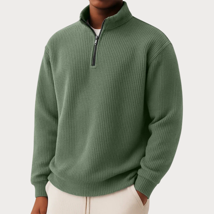 Maglione elegante con zip in maglia