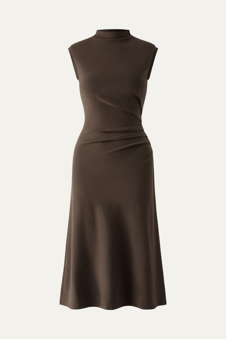Vestito midi con scollo a gobba