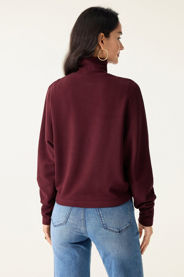 Set di 2 pezzi manica a pipistrello con scollo a gobba e gonna a ruota con tasche