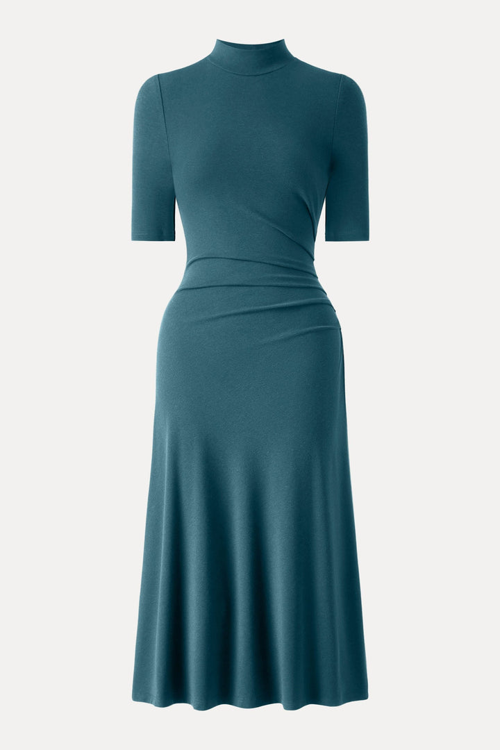 Lunghezza della manica del vestito midi con risvolto