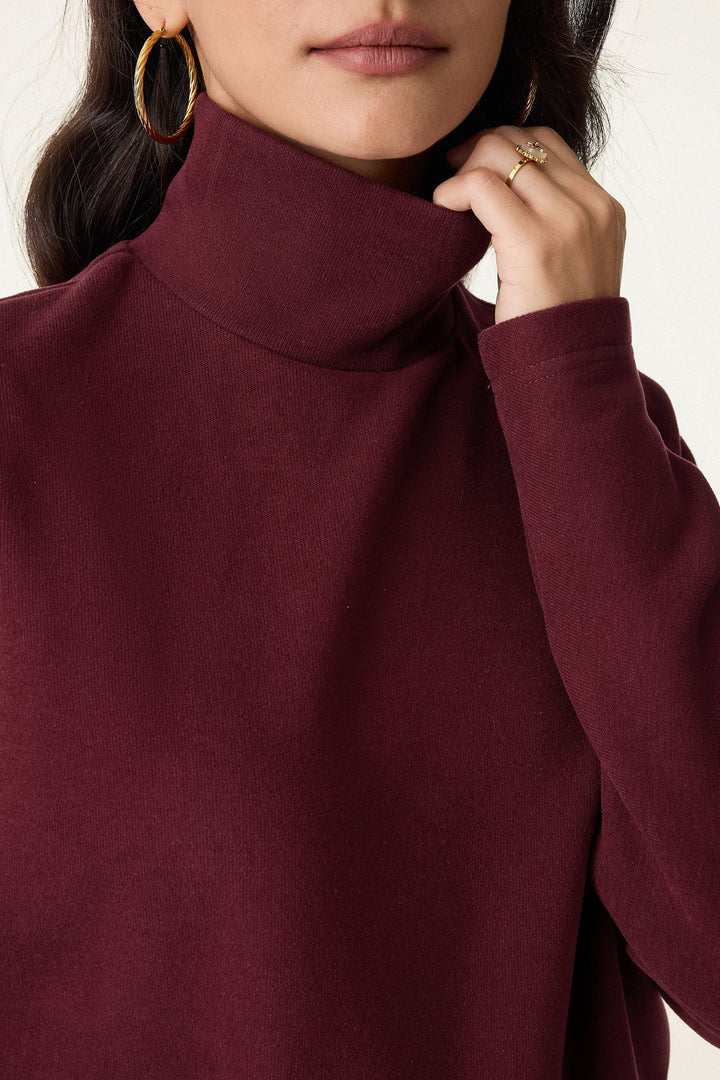 Set di 2 pezzi manica a pipistrello con scollo a gobba e gonna a ruota con tasche