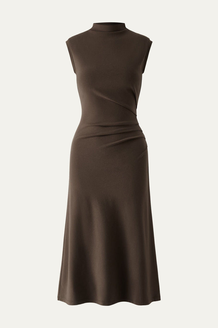 Vestito midi con scollo a gobba