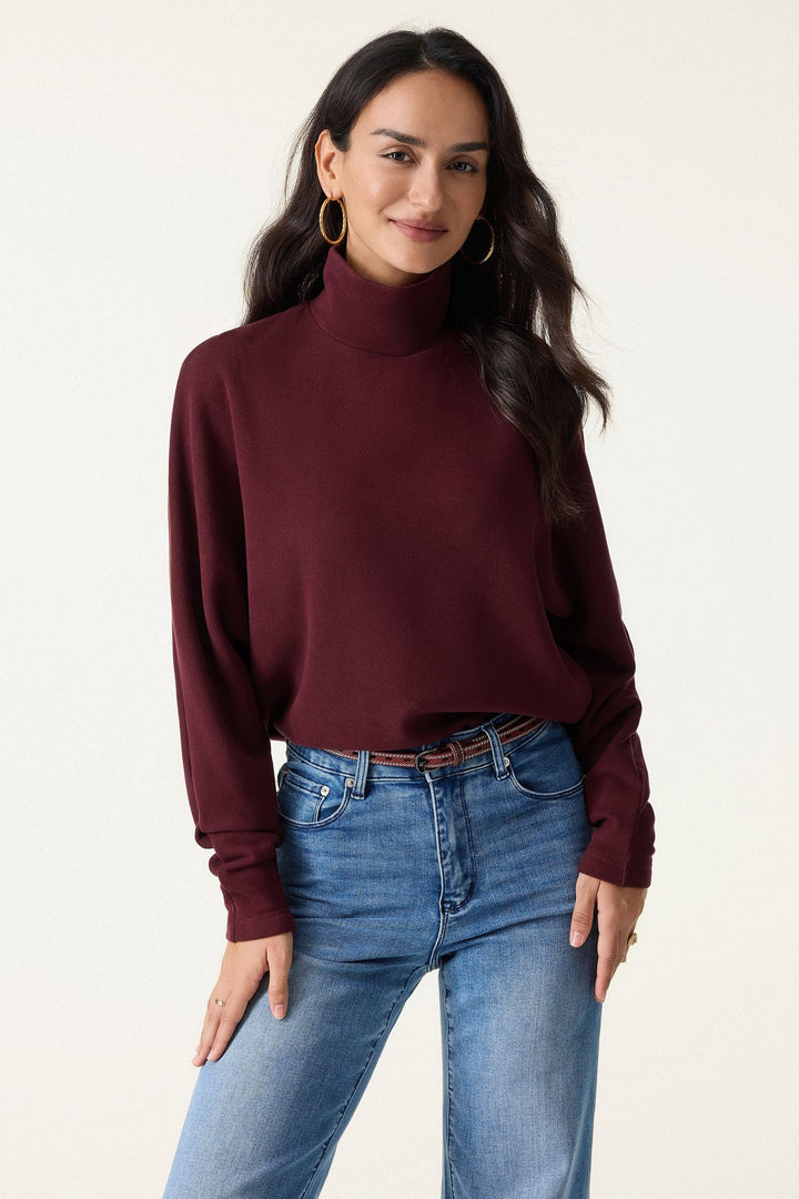 Set di 2 pezzi manica a pipistrello con scollo a gobba e gonna a ruota con tasche