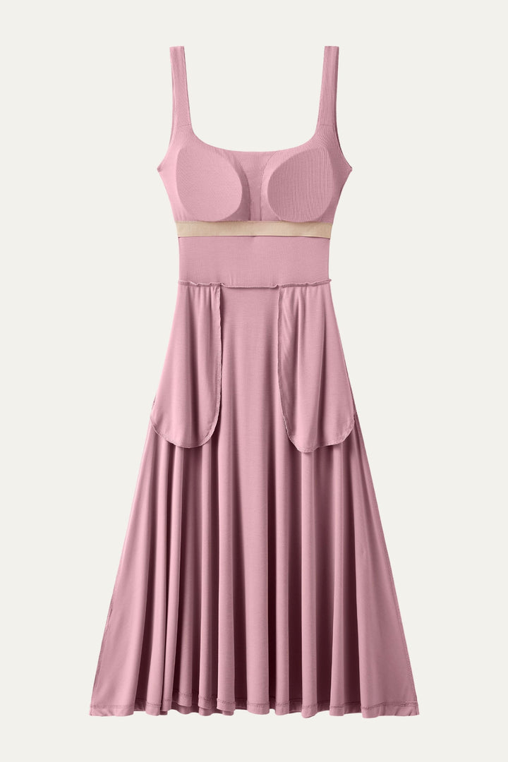 Collo quadrato Flowy New Airy Brami Midi Dress