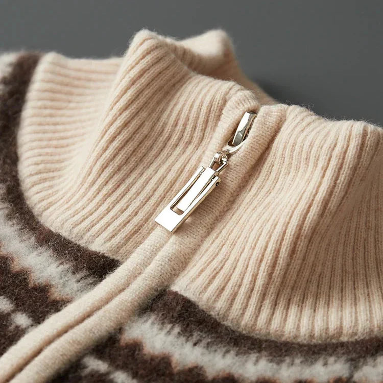 Maglione elegante con zip in cashmere