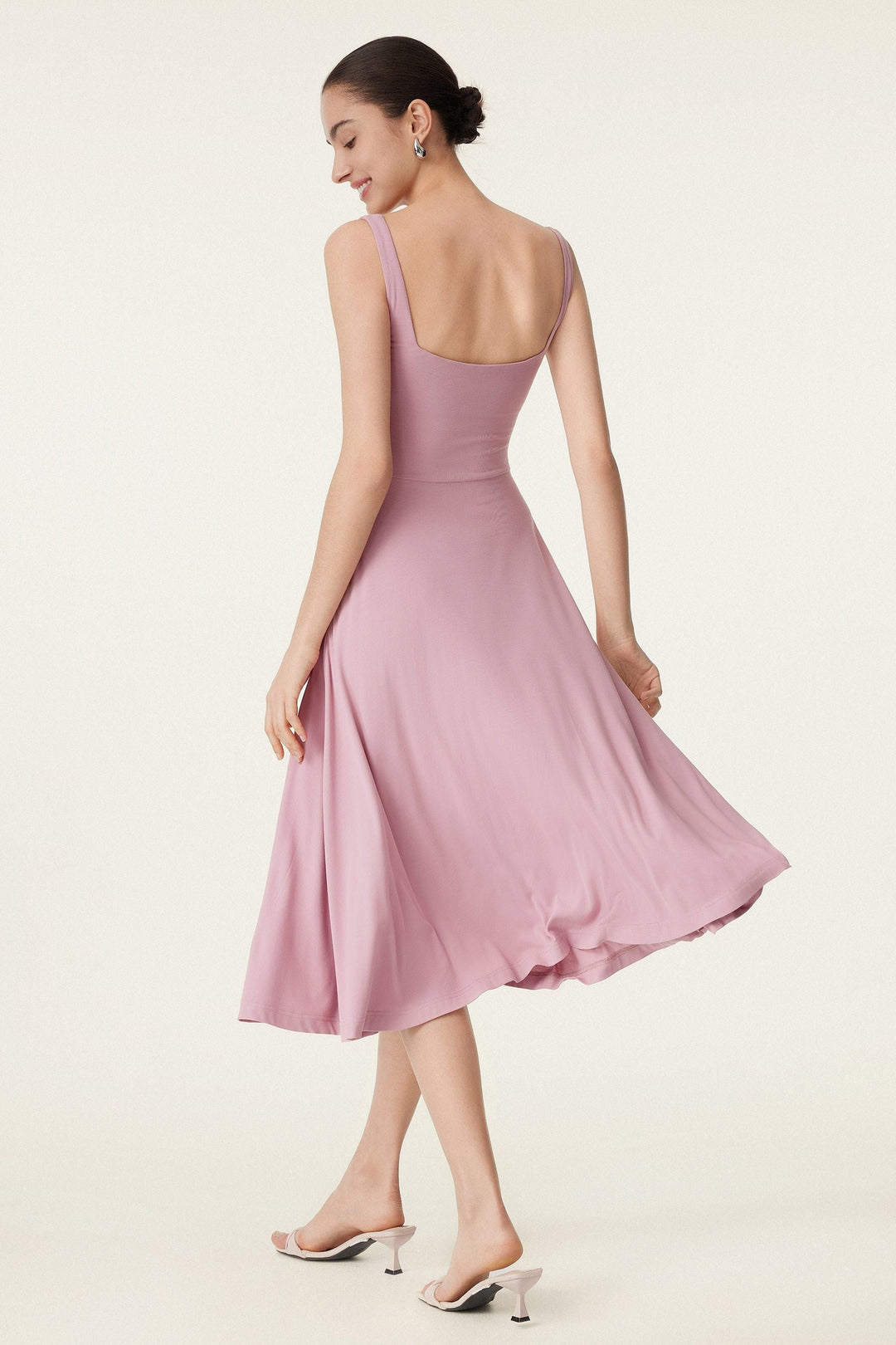 Collo quadrato Flowy New Airy Brami Midi Dress