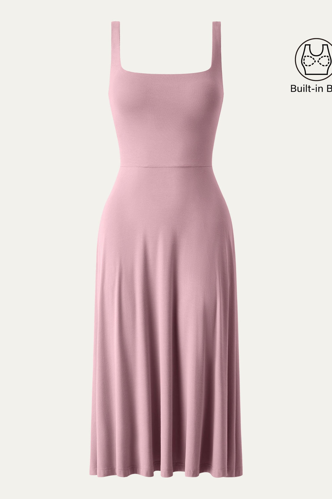 Collo quadrato Flowy New Airy Brami Midi Dress