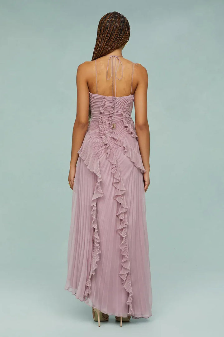 Isadora - Vestido largo cruzado con estampado romántico