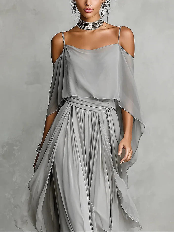 Isaluna – Completo in chiffon elegante e fluido