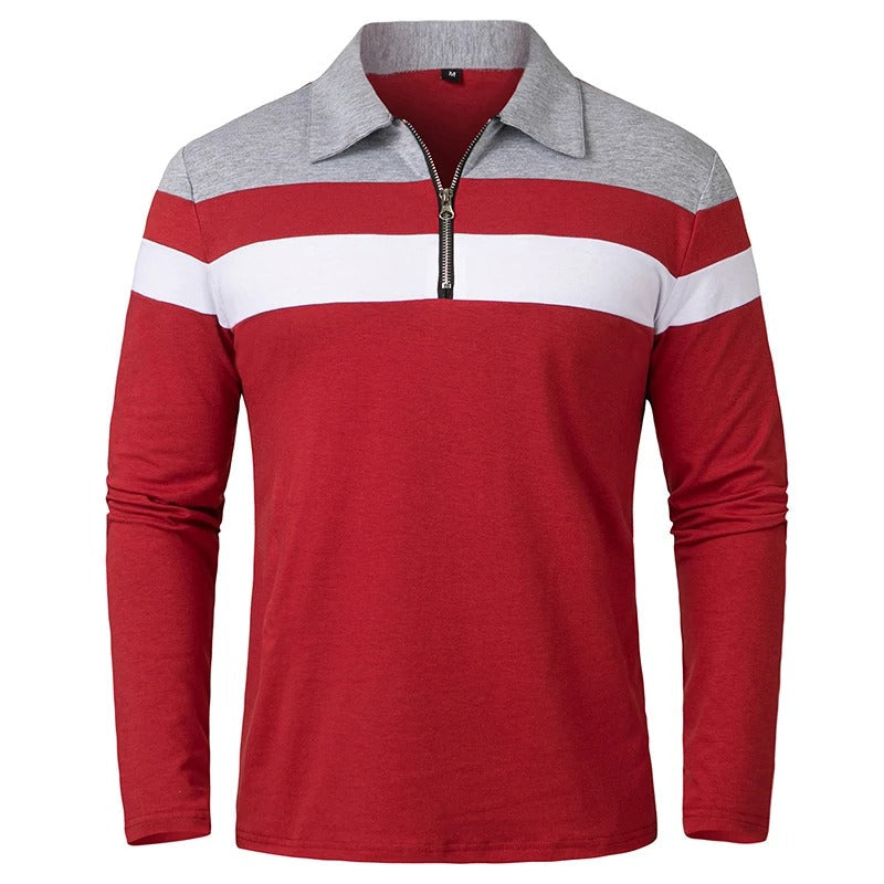 Maglione elegante con zip a righe