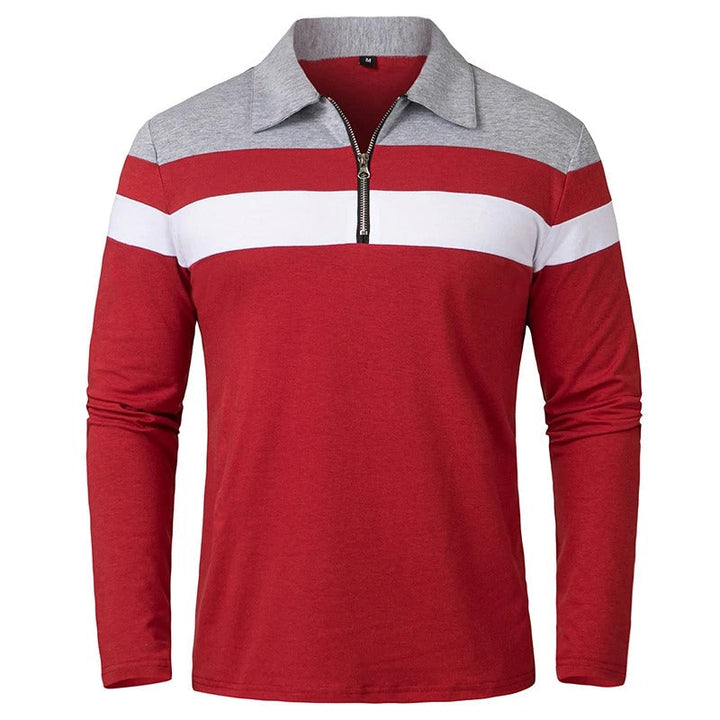 Maglione elegante con zip a righe