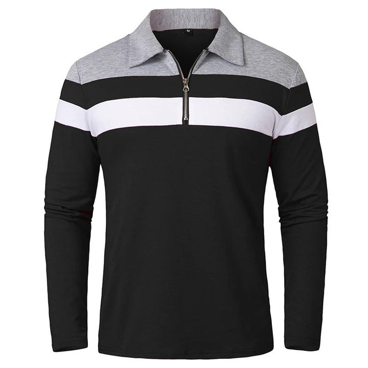 Maglione elegante con zip a righe
